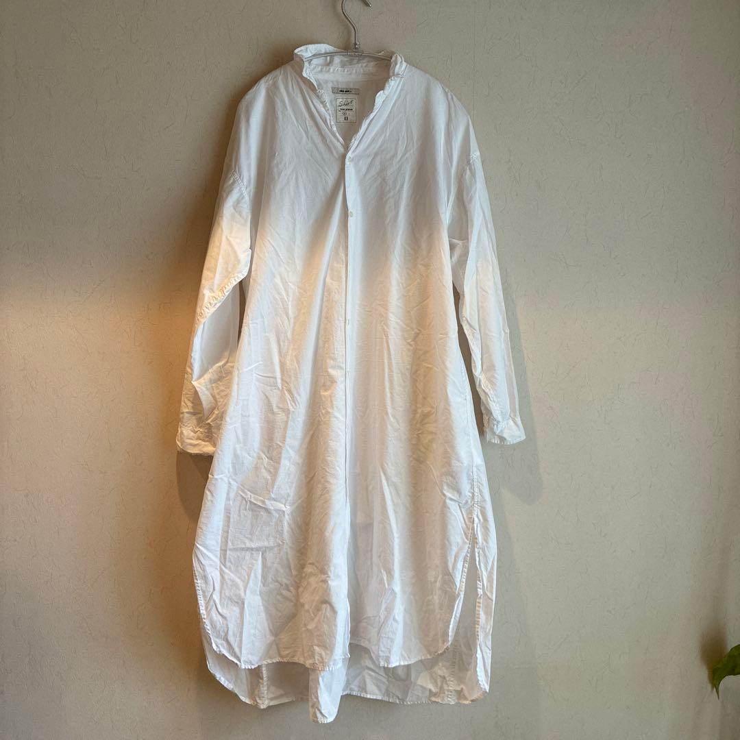 niko and ... シャツワンピ　MERCERIZED SHIRT 白