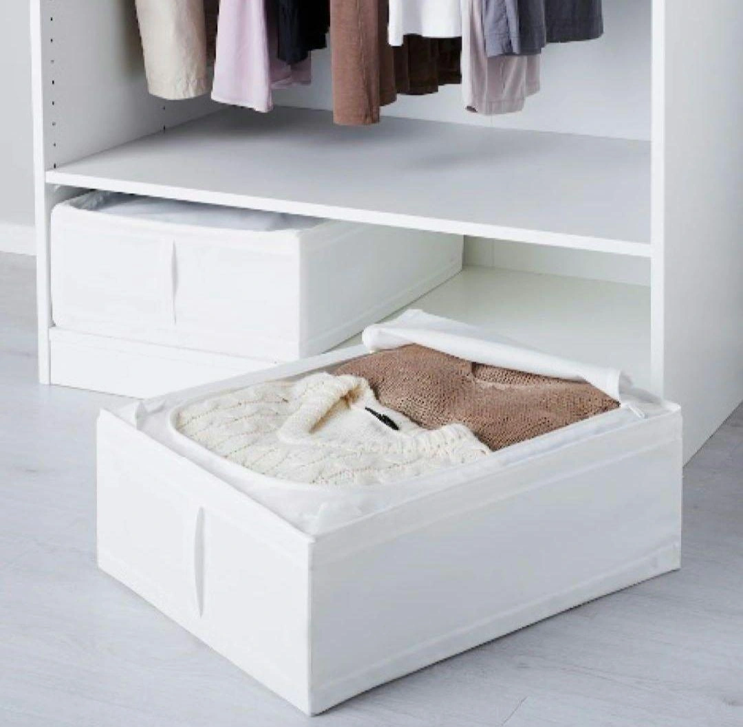 IKEA 収納ケース 衣類収納ボックス ホワイト スクッブ×2個 タグ付き