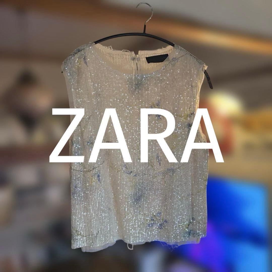 【最終値下げ】ZARA スパンコール ノースリーブ トップス