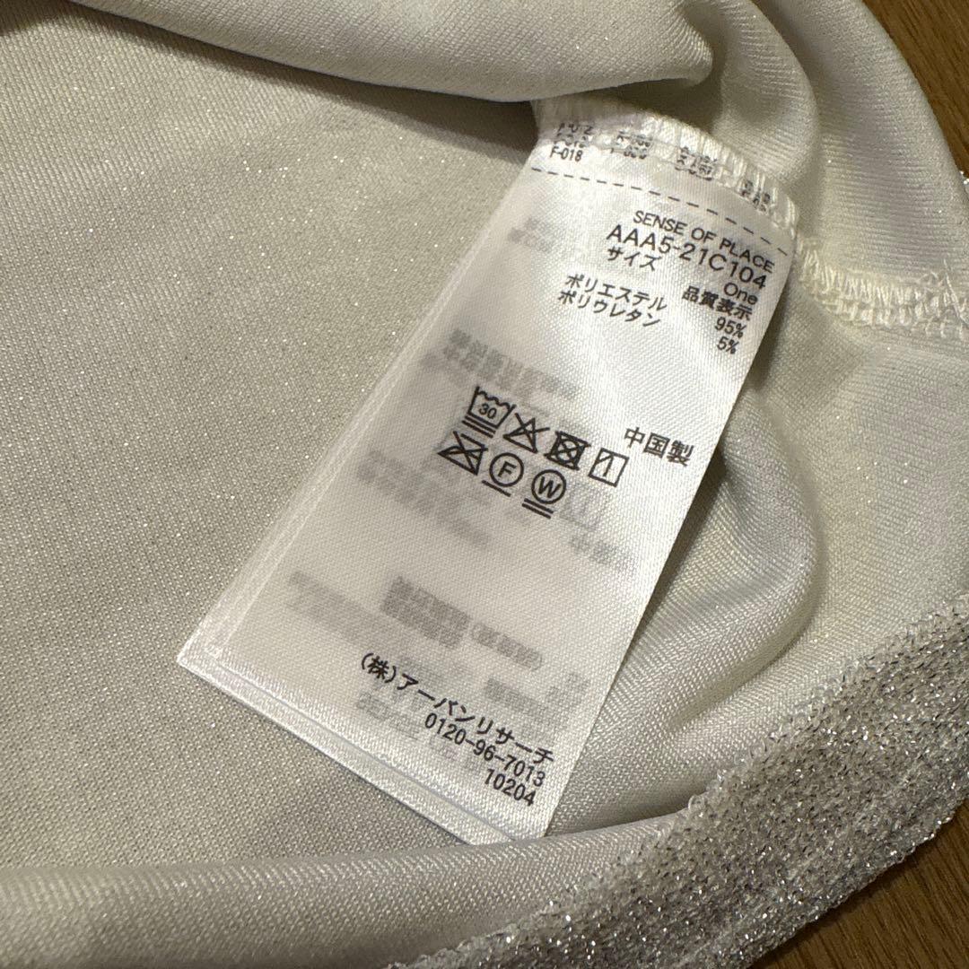 SENSE OF PLACE ラメ半袖Tシャツ シルバーの写真4枚目