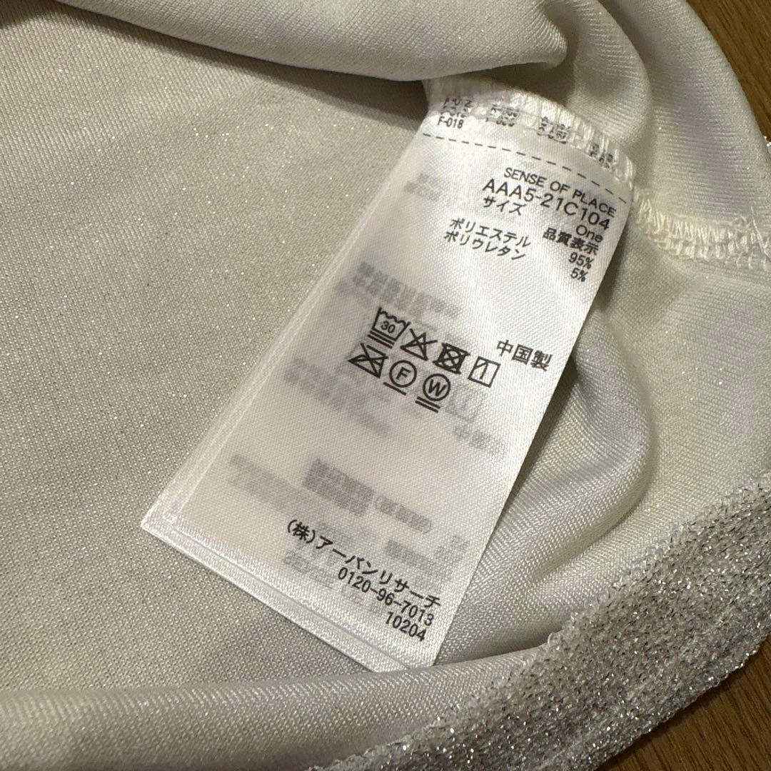 SENSE OF PLACE ラメ半袖Tシャツ シルバーの写真4枚目