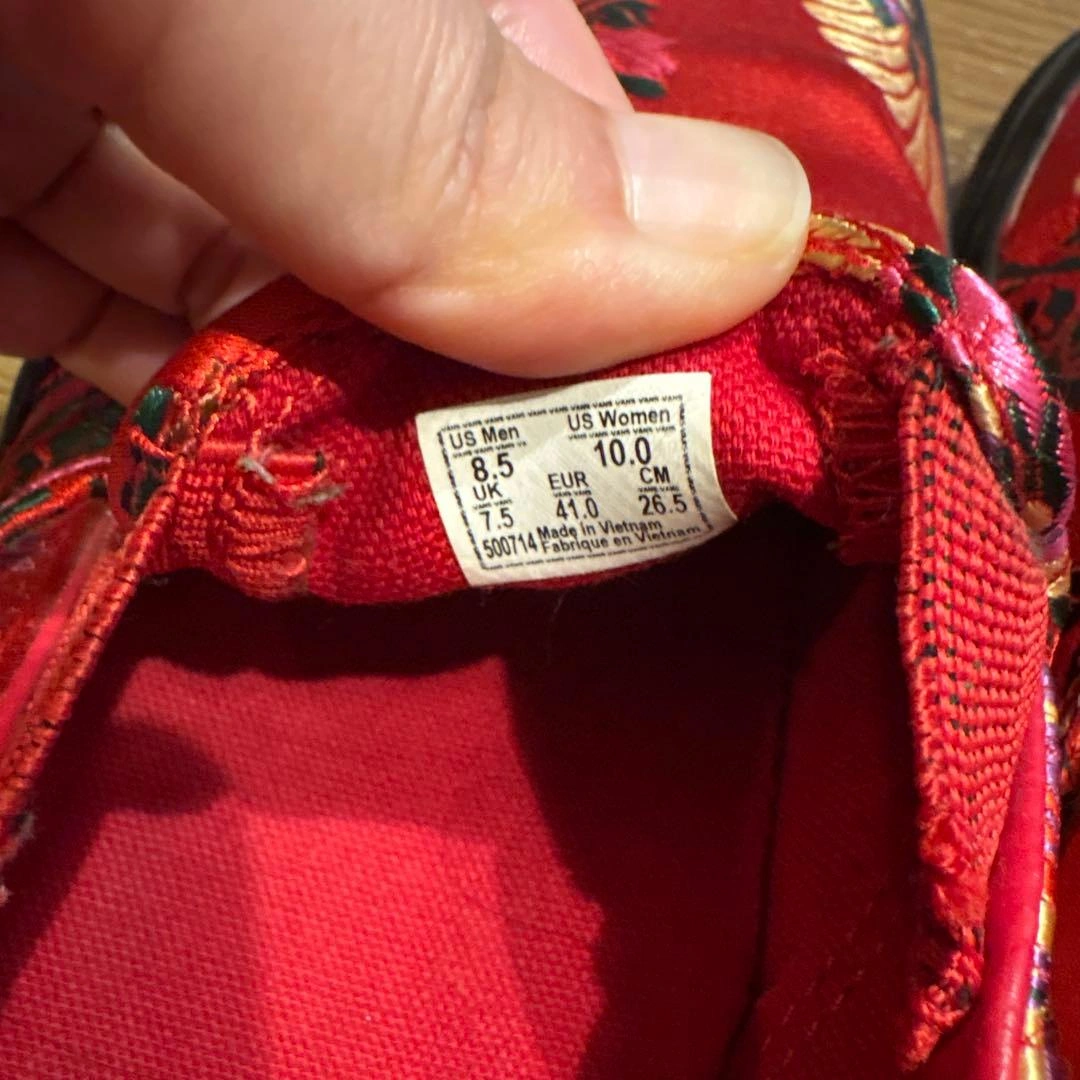 【最終値下げ】VANS スリッポン レッド 花柄 刺繍 26.5 良品の写真8枚目