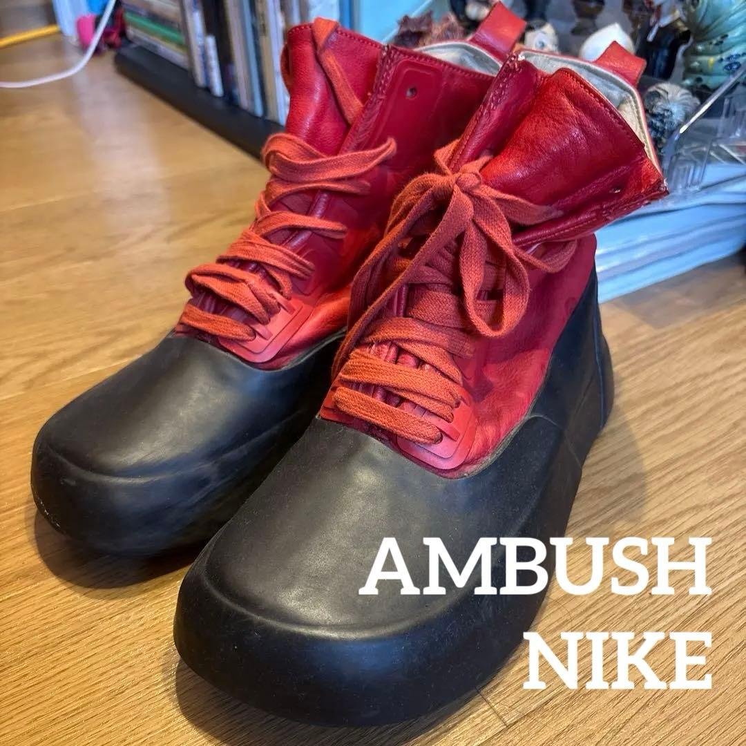 【値下げ希少】AMBUSH LEATHER MIX 赤黒 24.5cm