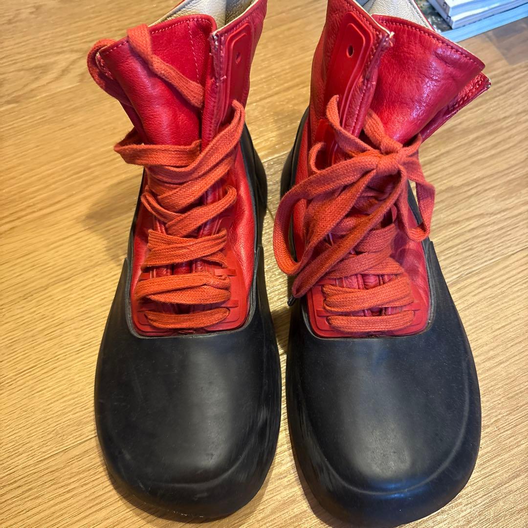 【値下げ希少】AMBUSH LEATHER MIX 赤黒 24.5cmの写真2枚目