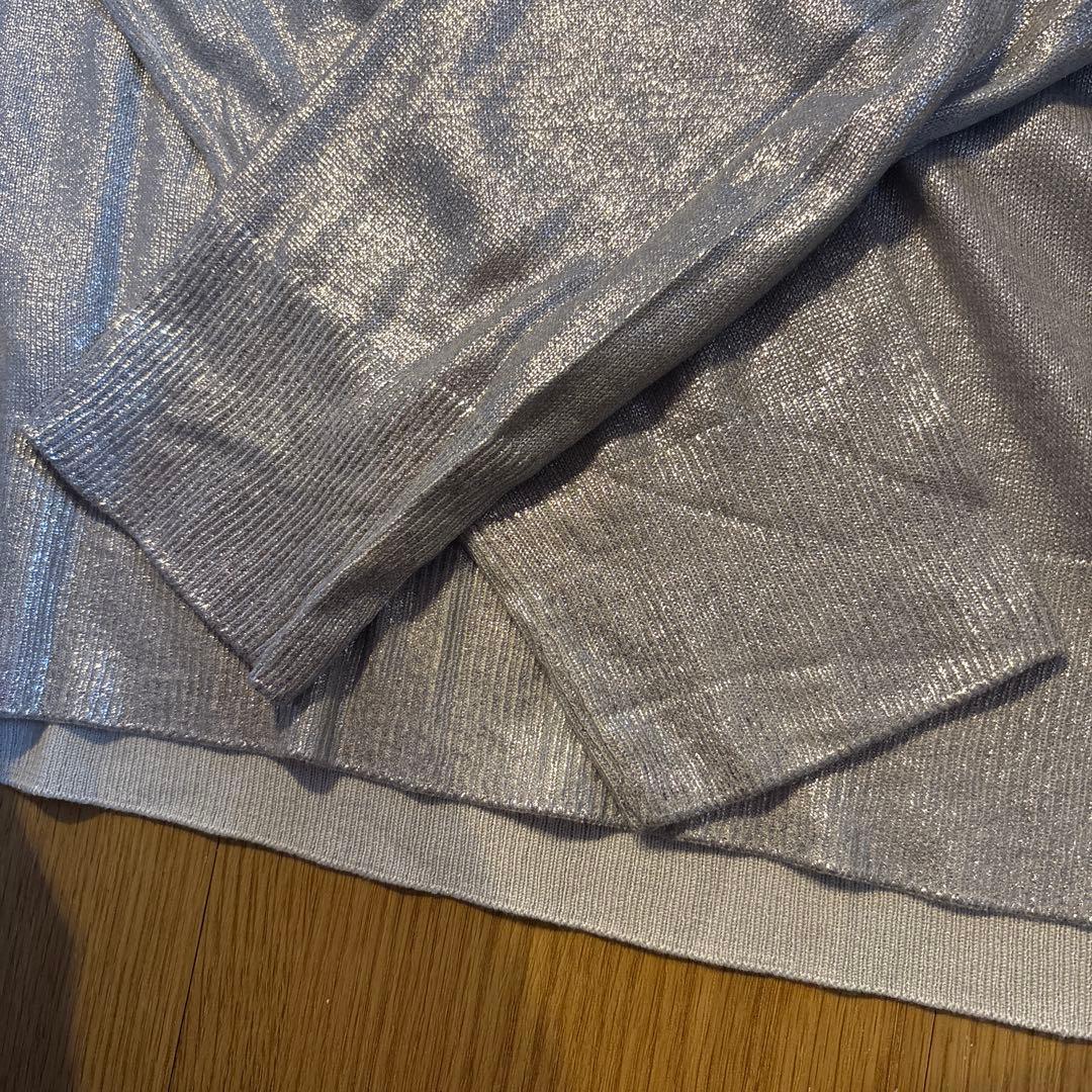 【最終値下げ】ZARA ラメニット 長袖カットソー シルバー Lの写真8枚目
