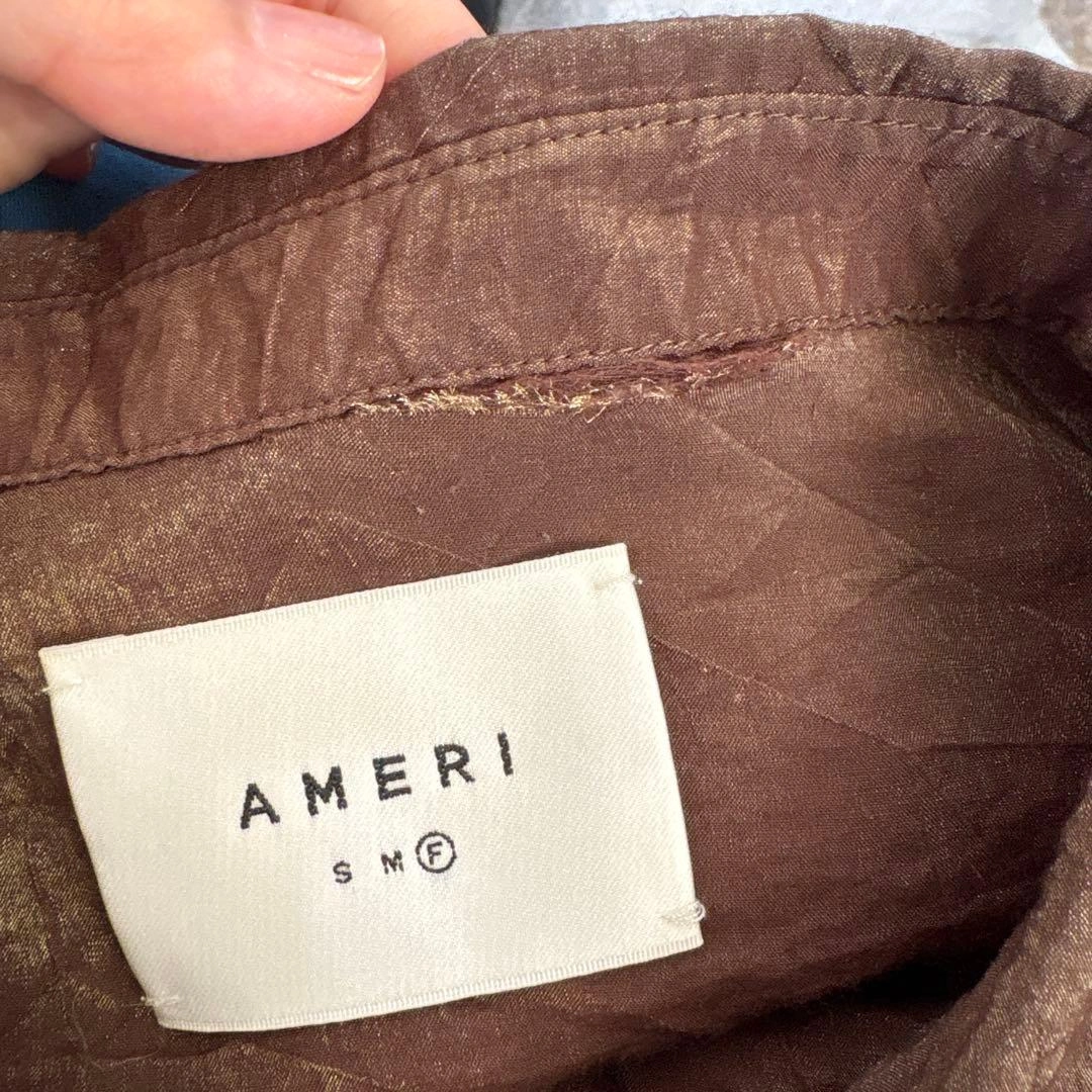 AMERI VINTAGE 長袖シャツ ブラウン シワ加工の写真8枚目