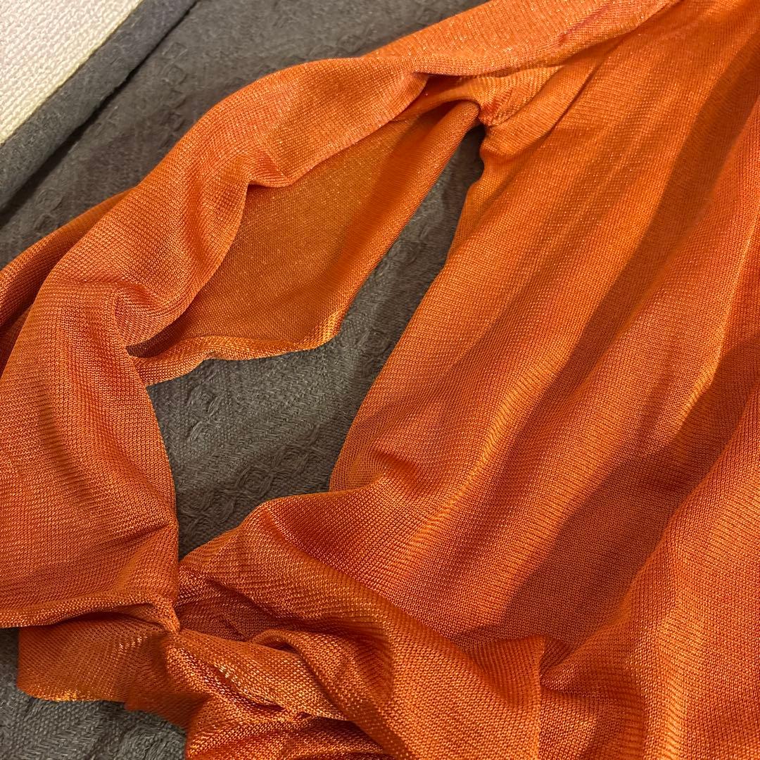 【値下げ】ZARA ポロネック 長袖ブラウス オレンジの写真7枚目