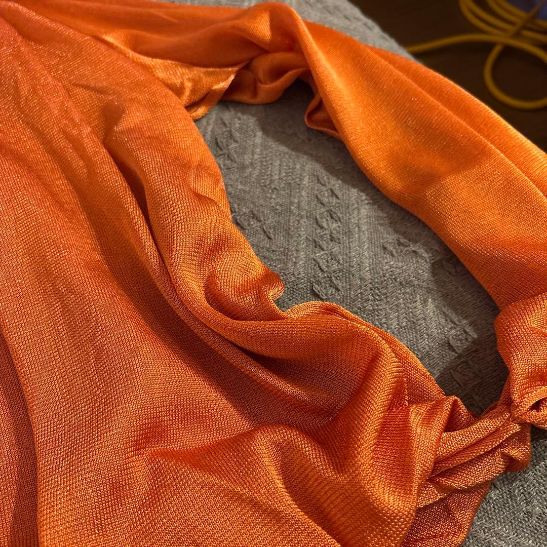 【値下げ】ZARA ポロネック 長袖ブラウス オレンジの写真8枚目