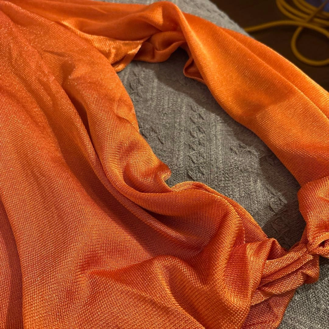 【値下げ】ZARA ポロネック 長袖ブラウス オレンジの写真8枚目