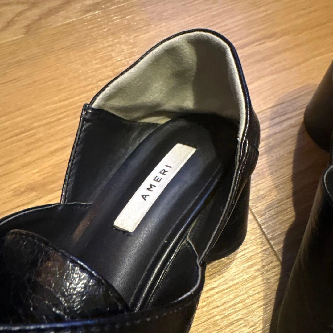 【最終値下げ】AMERI VINTAGE ブラック スクエアトゥ ローファーの写真6枚目