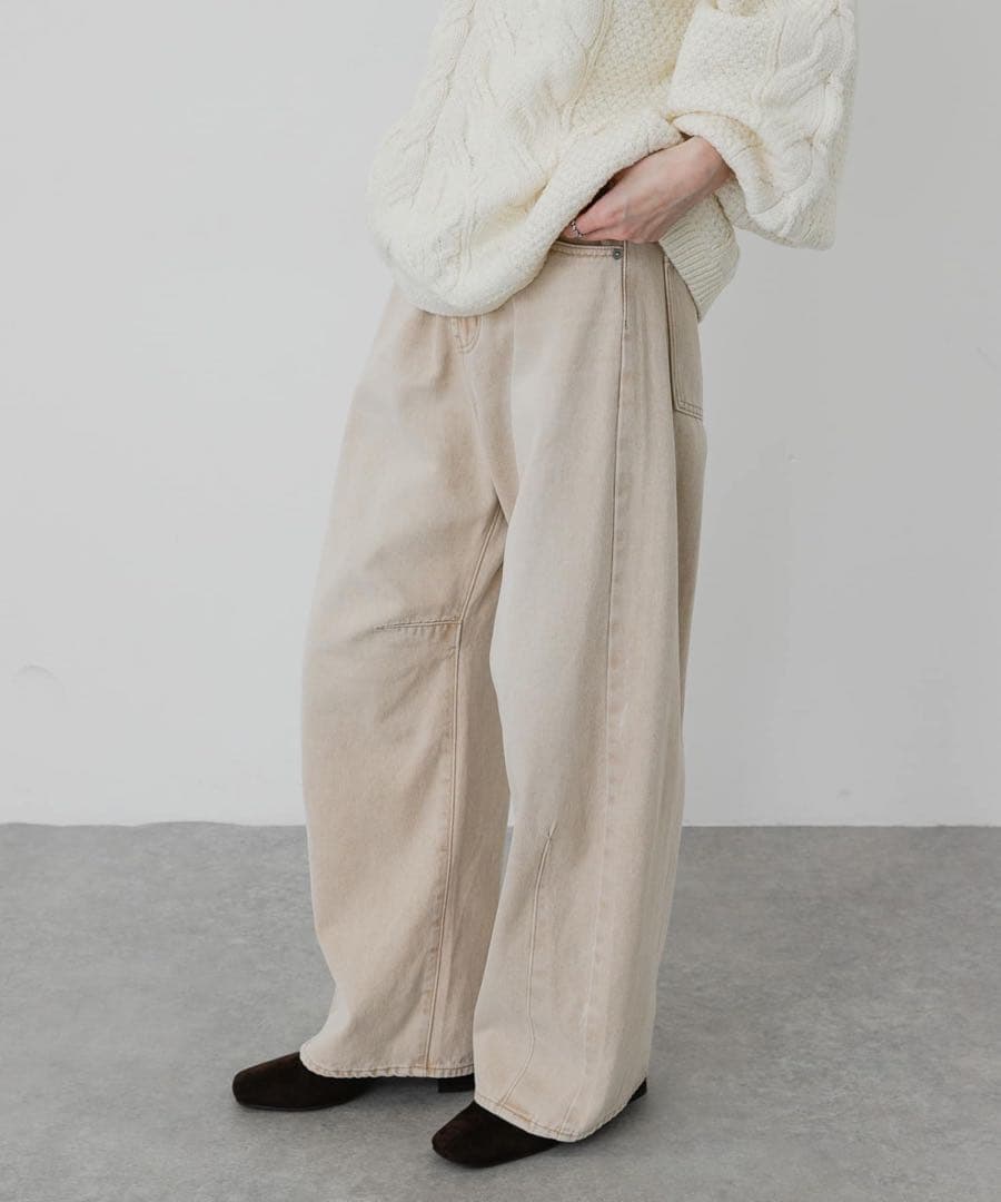URBAN RESEARCH ベージュ ワイドデニムパンツの写真7枚目