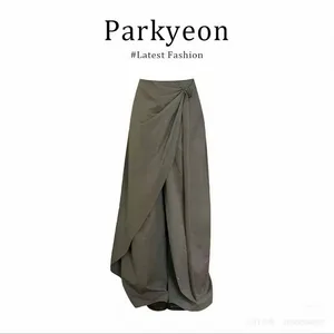 新品ラップ風 ワイドパンツ カーキ