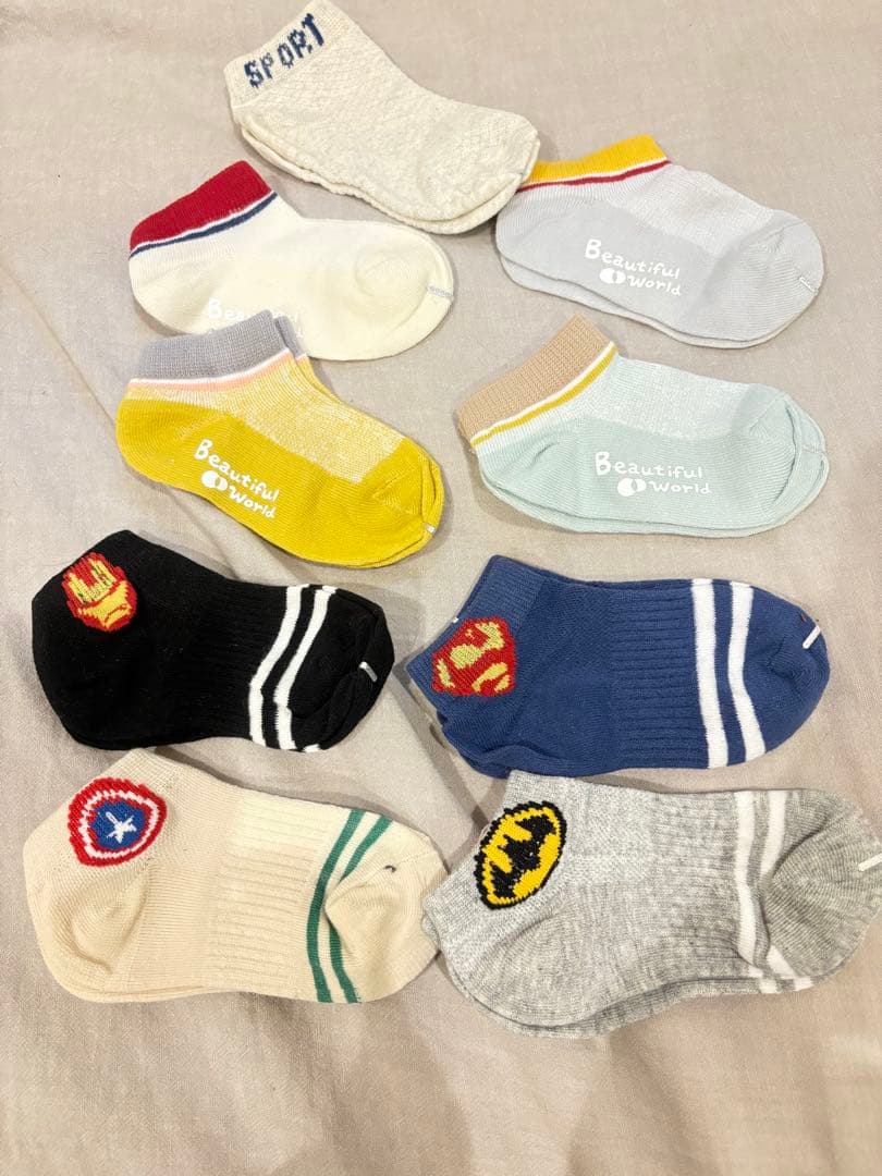 キッズ 靴下 9足セット アメコミ キャラクター スポーツ