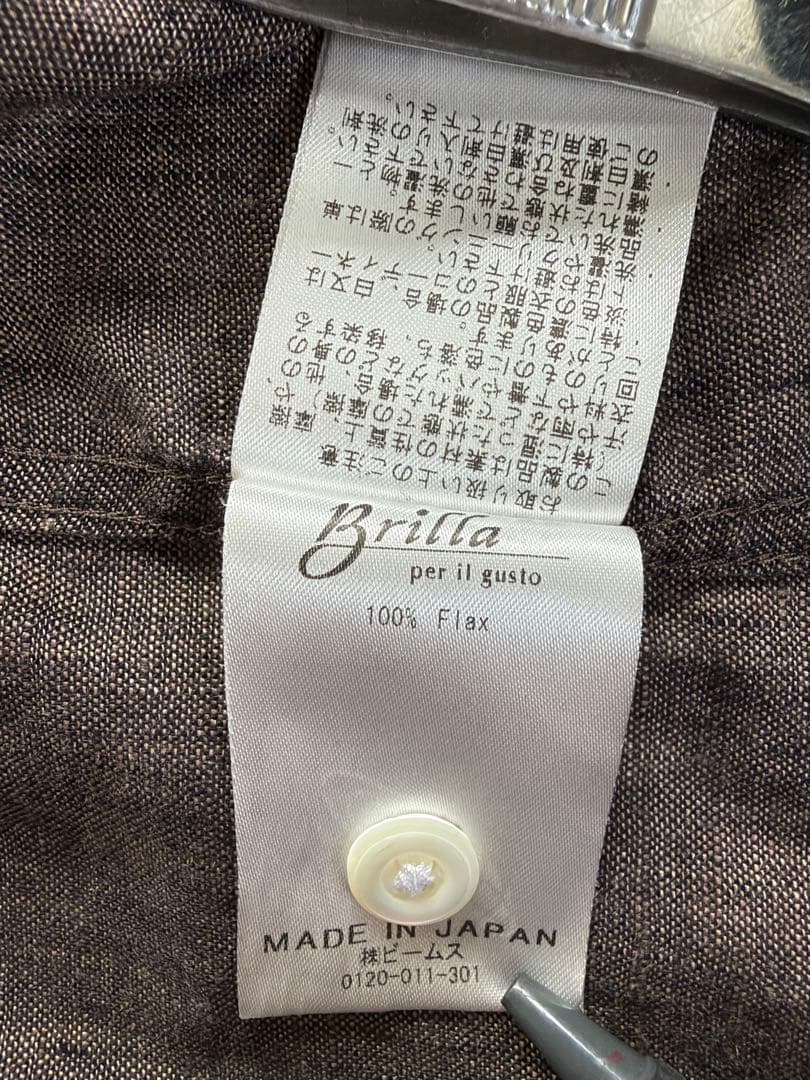 【Brilla per il gusto】リネン カッタウェイシャツ Mサイズの写真8枚目