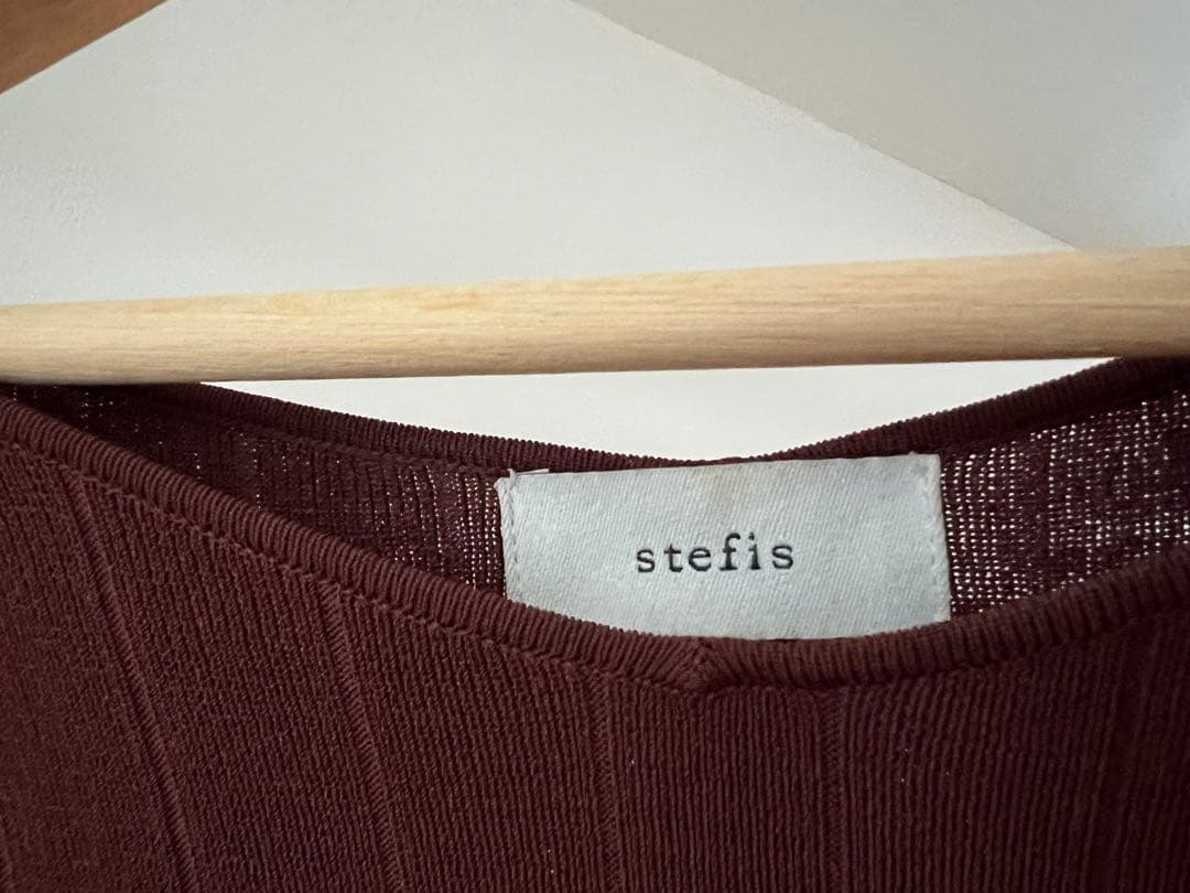 stefis ブラウン リブ編み 長袖トップスの写真3枚目