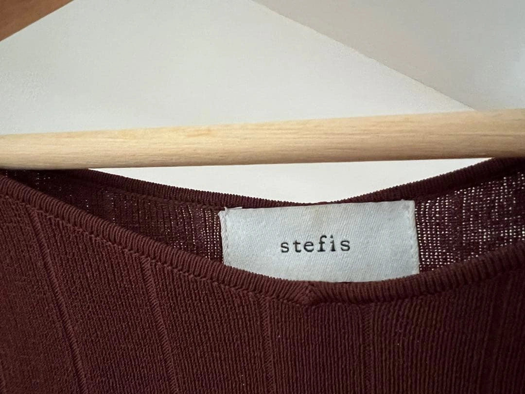 stefis ブラウン リブ編み 長袖トップスの写真3枚目
