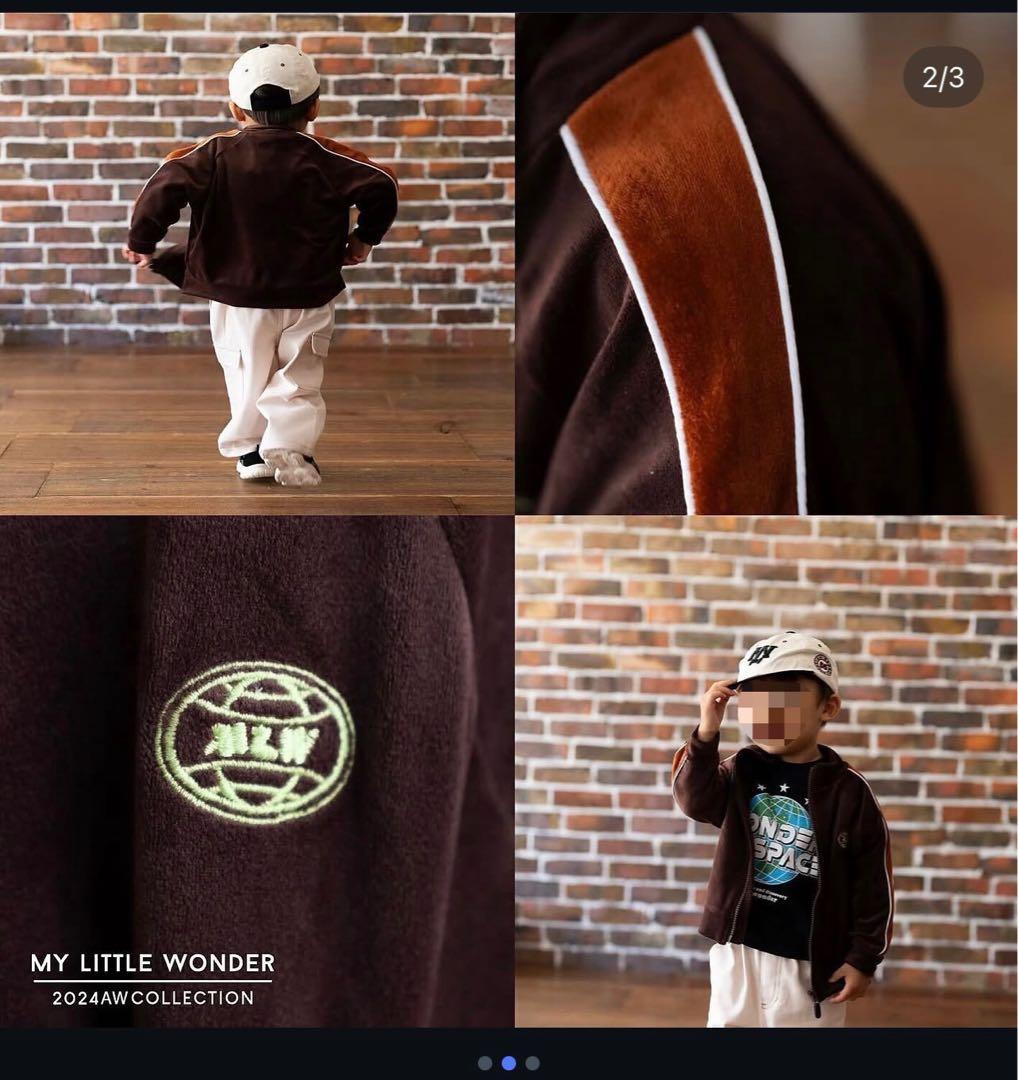 MY LITTLE WONDER ベロア セットアップ ブラウンの写真2枚目