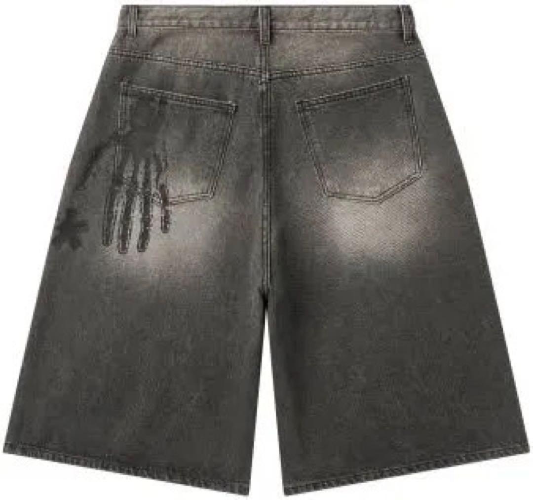 新品未使用AMOU Hand Sign Denim Bermuda Pantsの写真2枚目