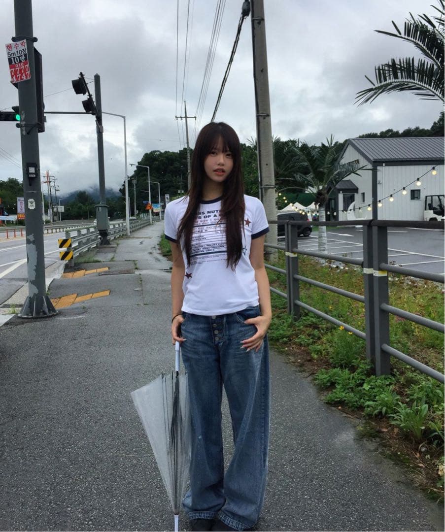 新品未使用HOOD HOODキャントンヴィンテージデニムパンツライトブルーの写真5枚目