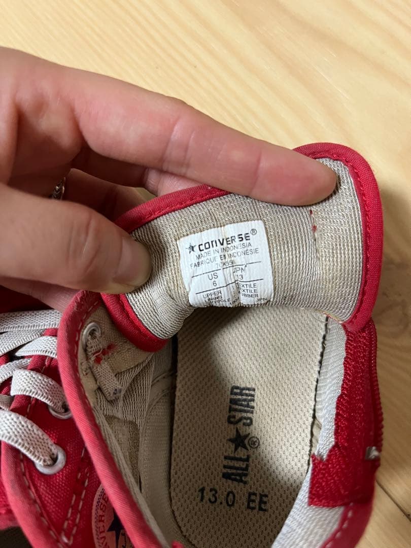 CONVERSE ALL STAR 赤 13cm キッズスニーカーの写真2枚目