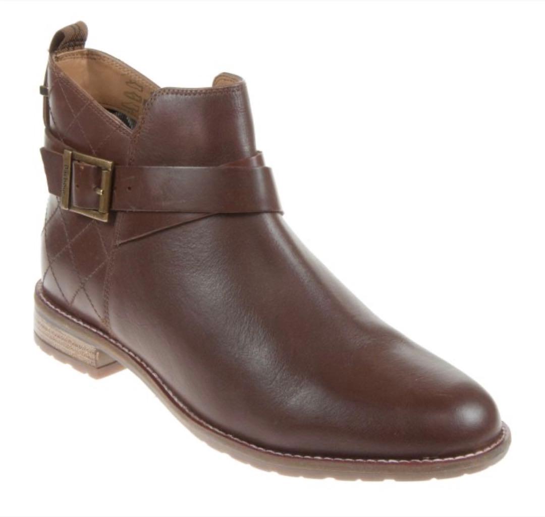 【未使用】【Barbour 】ブラウン レザー サイドゴアブーツ