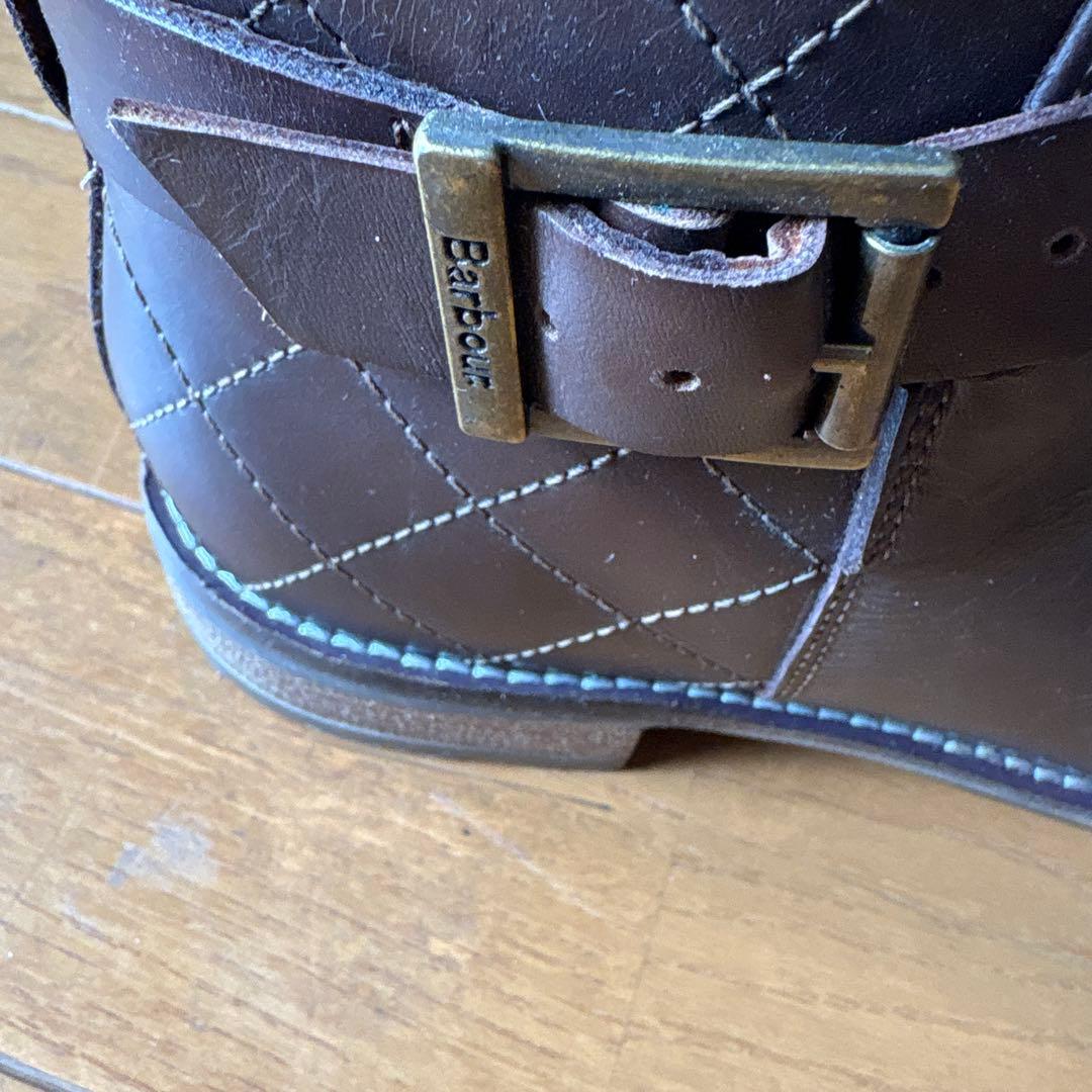 【未使用】【Barbour 】ブラウン レザー サイドゴアブーツの写真6枚目