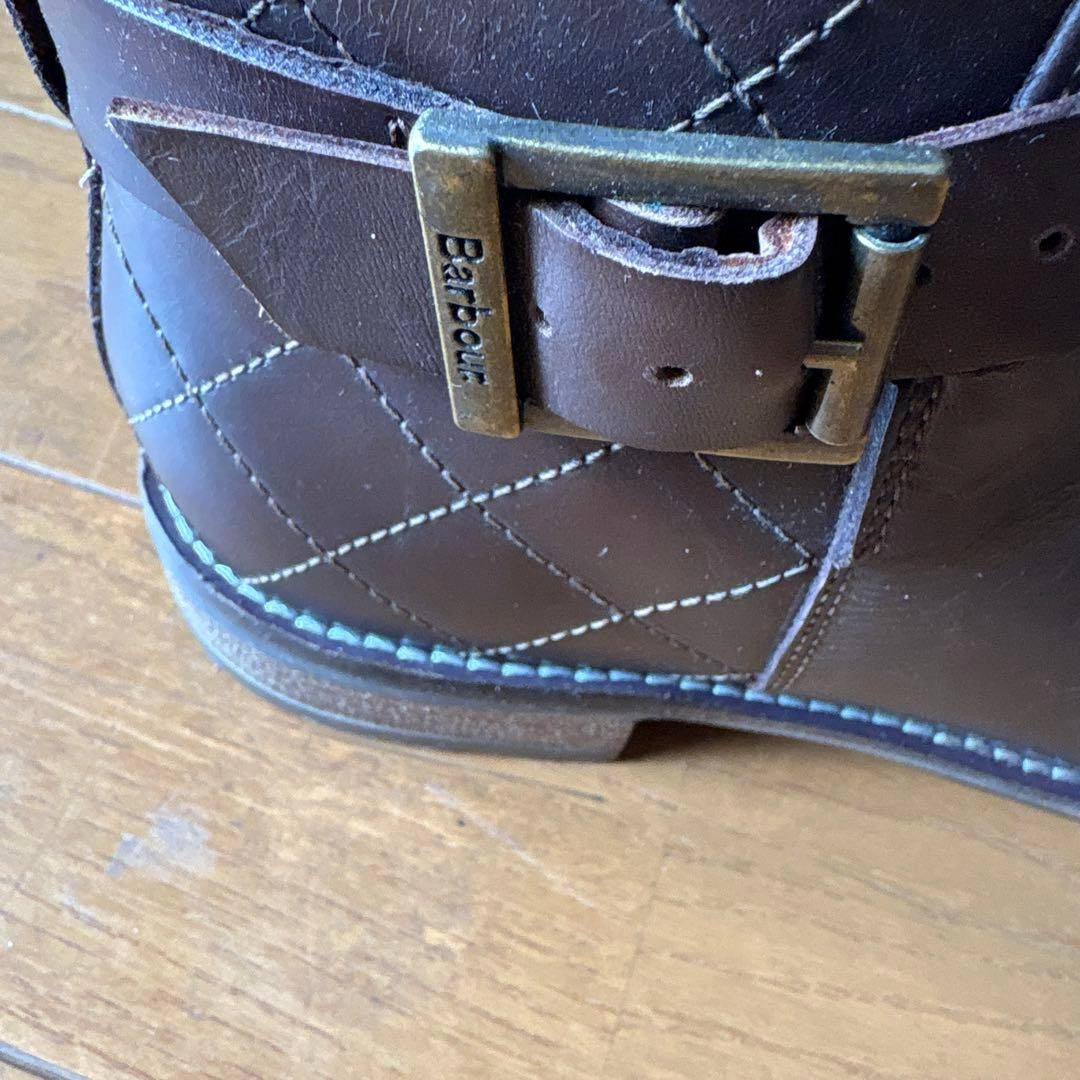 【未使用】【Barbour 】ブラウン レザー サイドゴアブーツの写真6枚目