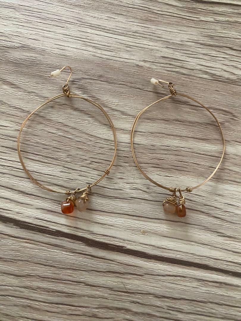 【美品】天然石フープピアス