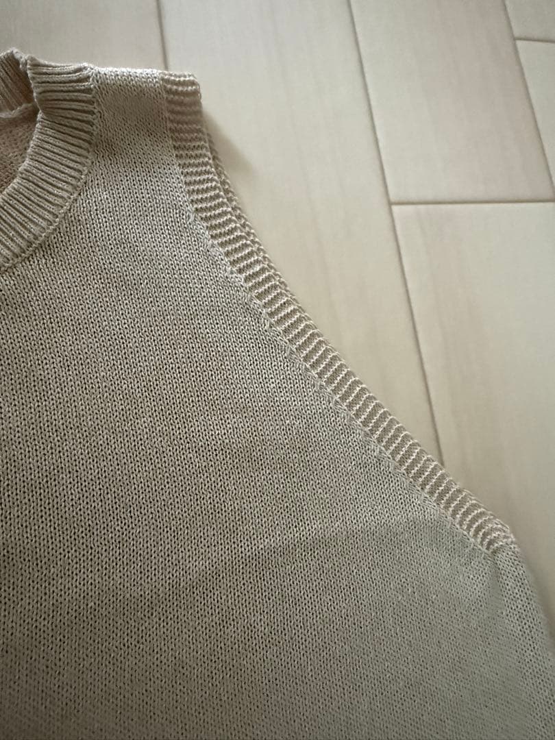 【美品】無印良品MujiLabo和紙混ニットノースリーブワンピース Lサイズの写真4枚目