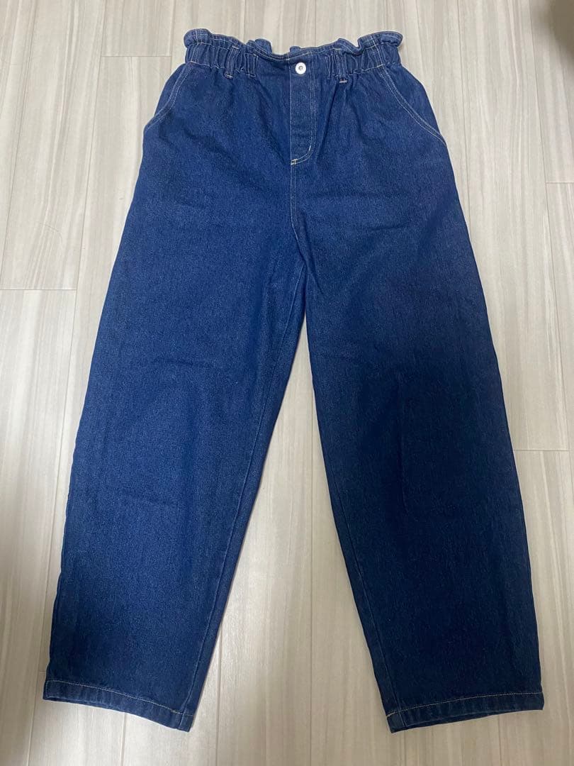 【美品】ehka sopo ウエストゴム デニムパンツ ストレートの写真2枚目