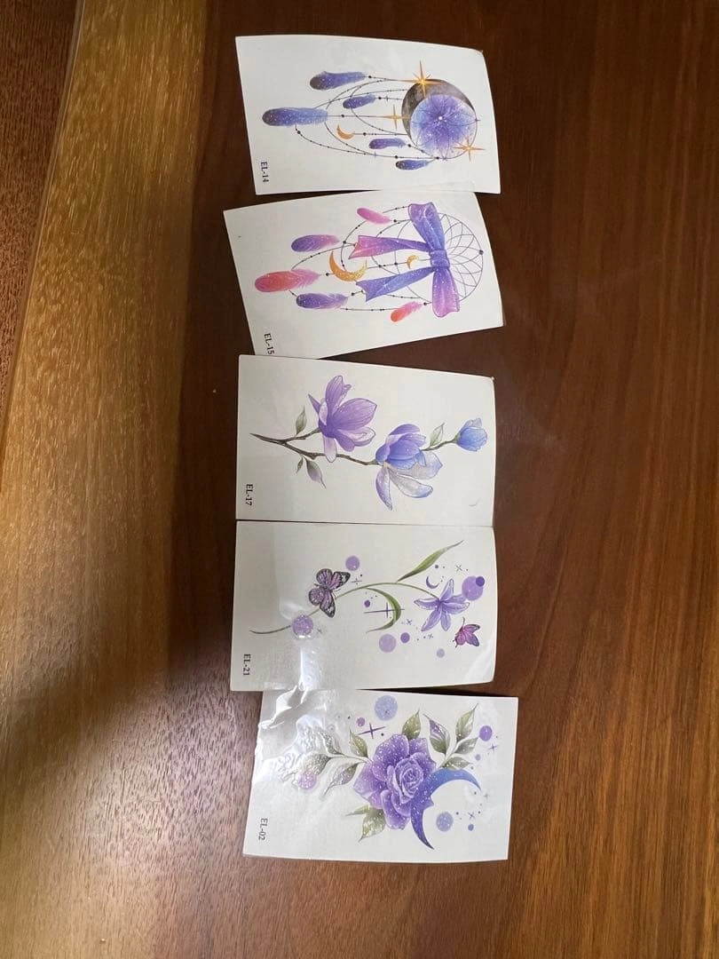タトゥーシール 5枚セット パープル系 デザイン