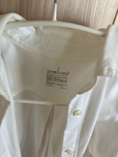 無印良品 MUJI 長袖シャツ ホワイト Lサイズの写真2枚目