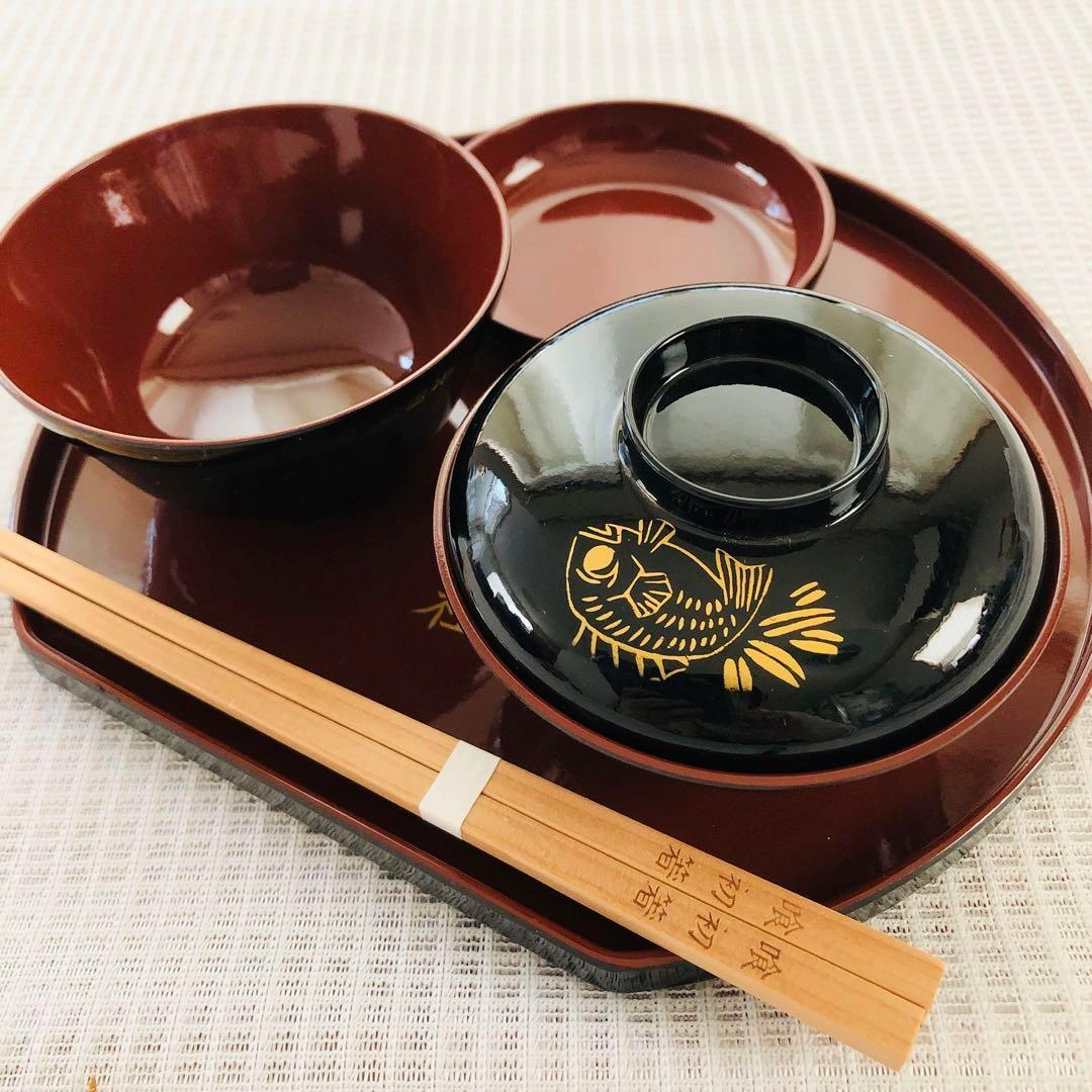 お食い初め膳 食器 百日祝い 良品
