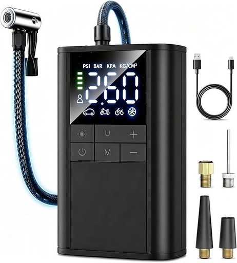電動空気入れ コードレス 最大150PSI 充電式 多対応