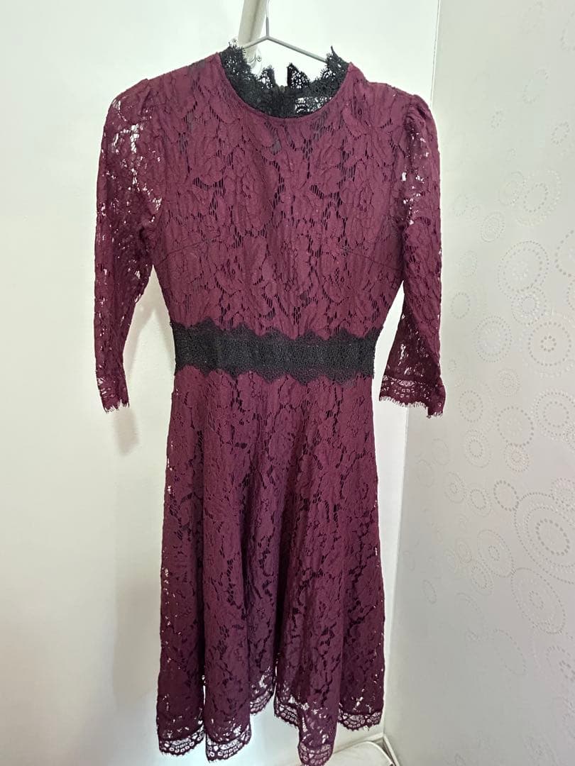 LACE LADIES パーティードレス ワインレッド Sサイズ
