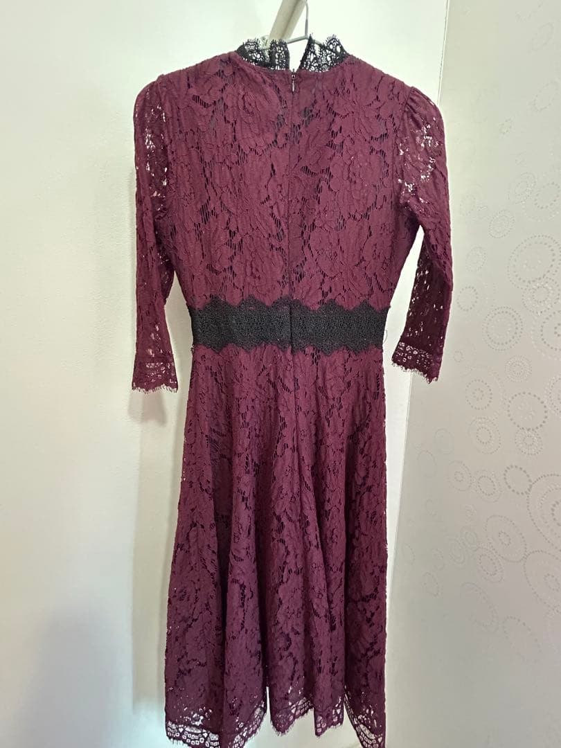 LACE LADIES パーティードレス ワインレッド Sサイズの写真2枚目