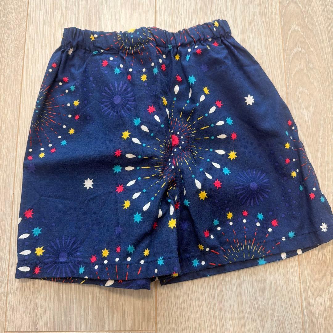 【美品】ベビー甚平 90サイズ 花火柄 ネイビーの写真3枚目