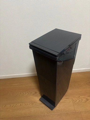 縦型 2段 分別ゴミ箱 プッシュ式 ペダル式 ダークグレー