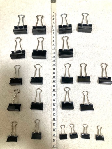 ダブルクリップ ブラック　4サイズ　まとめて22個　 黒 クリップ 文房具の写真2枚目