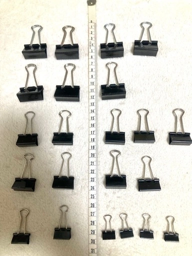 ダブルクリップ ブラック 4サイズ まとめて22個 黒 クリップ 文房具の写真2枚目