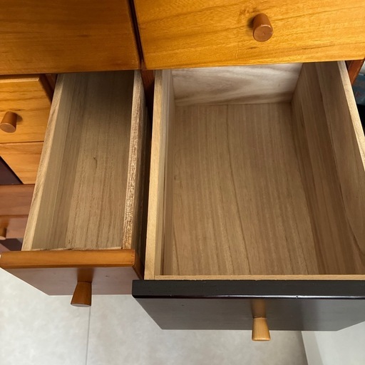 木製チェスト カラフル引き出し 多段収納(難あり)の写真2枚目