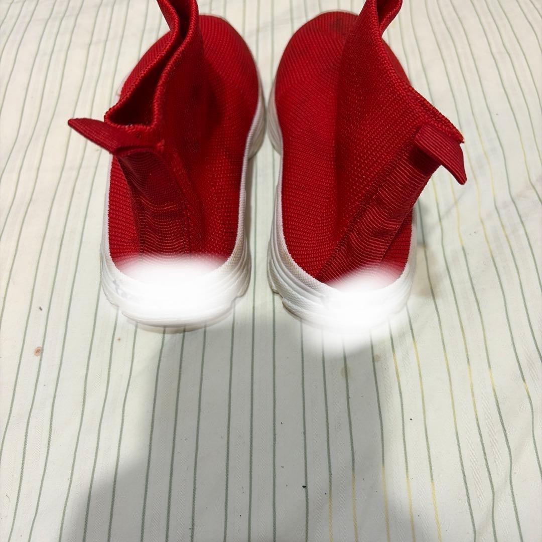 キッズ スニーカー レッド FASHIONEGAの写真3枚目