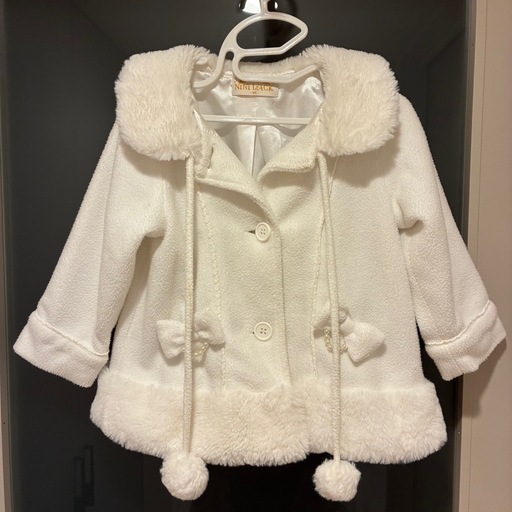 NiNi LACK ボアコート ホワイト 95cm 女の子 上着 アウター 防寒