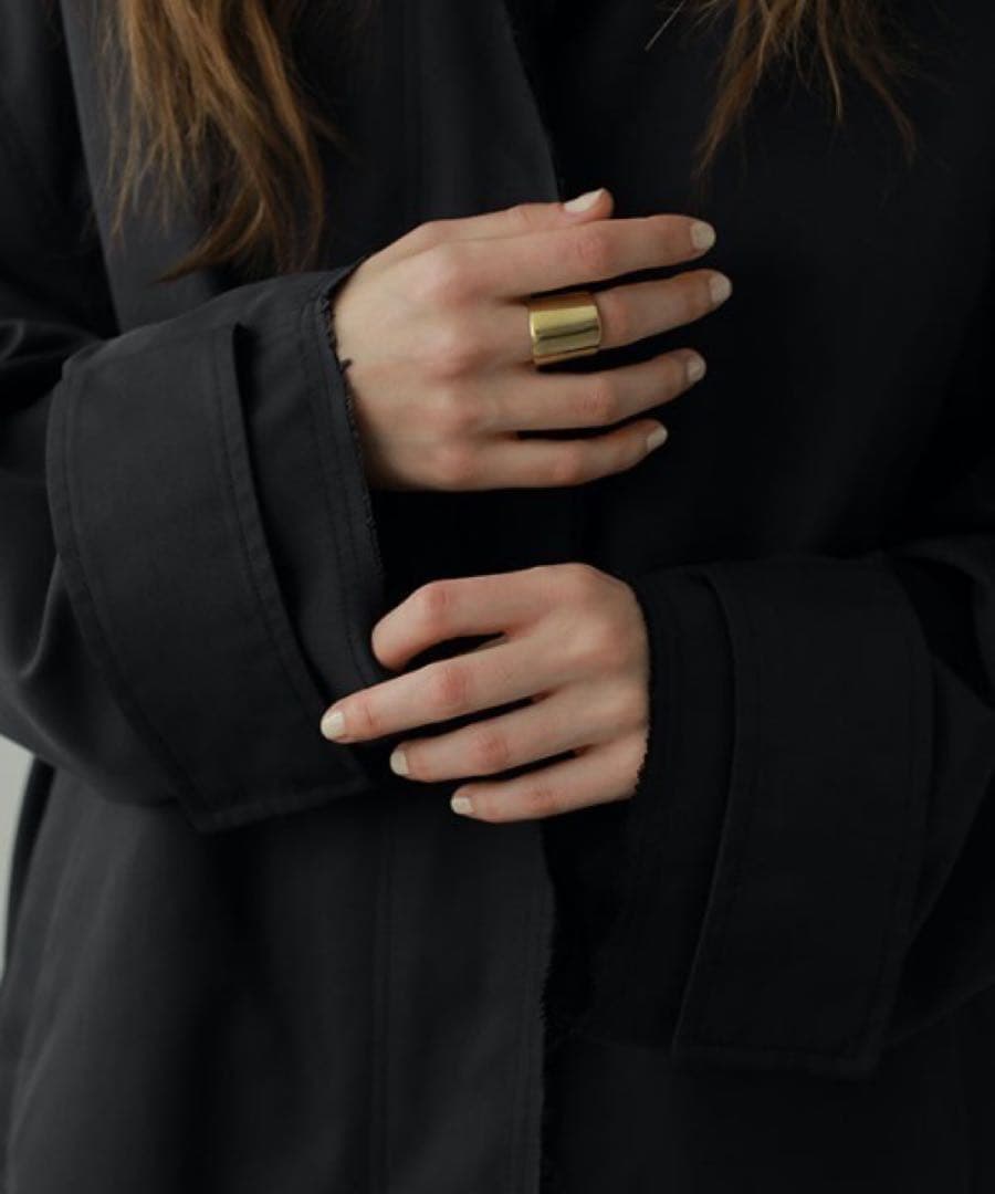 【美品】ETRÉ TOKYO ダブルカラーステンカラーコート 黒 定価4.6万円の写真2枚目