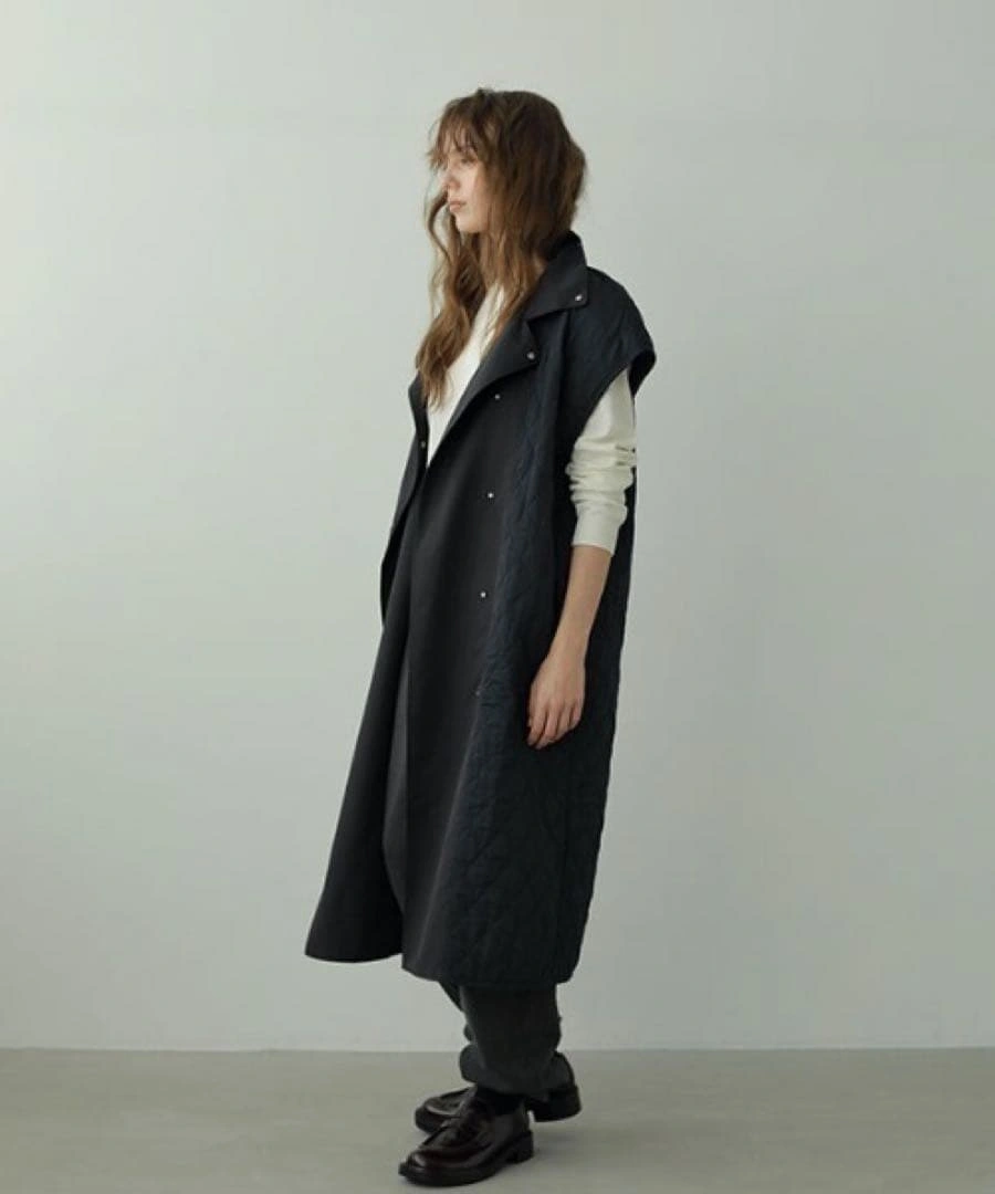 【美品】ETRÉ TOKYO ダブルカラーステンカラーコート 黒 定価4.6万円の写真4枚目