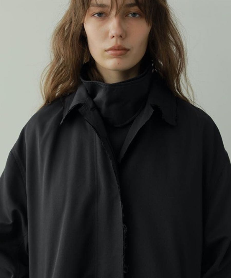 【美品】ETRÉ TOKYO ダブルカラーステンカラーコート 黒 定価4.6万円の写真6枚目