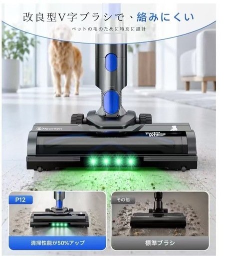 新品未開封 Hearten コードレス掃除機 P12 自立式 1.6L大容量の写真3枚目