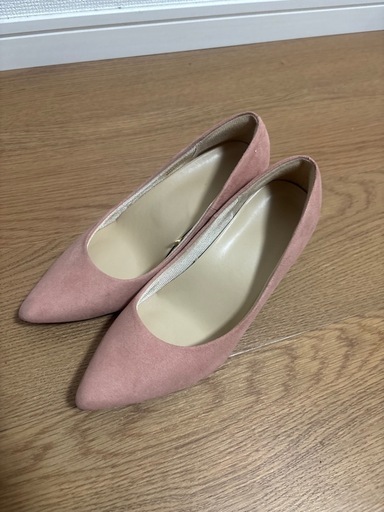 【10/10 13:00まで出品】美品GU 定番マシュマロパンプス ピンク 22.5cm ミドルヒール