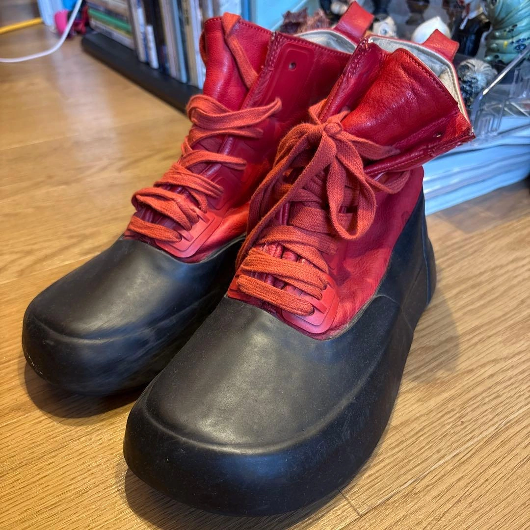 【美品】AMBUSH ラグソール ダックブーツ レッド ブラック 38