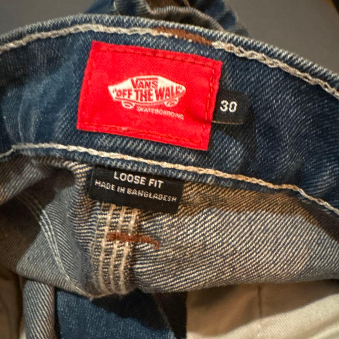 【美品】VANS スケート チェック5 ルーズデニムパンツ インディゴ 30の写真6枚目